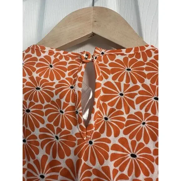 LORETTA CAPONI Lea Dress Orange Daises $759 NWT Extra Small XS Tuckernuck - Picture 9 of 9